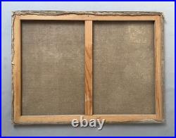 Attelage au repos, huile sur toile, tableau ancien, peinture, XIXe