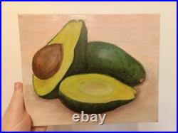 Avocat 20 x 25 cm Unique Signé Tableau peint à la main sur toile Peinture Avocat 20 x 25 cm Unique Signé Tableau peint à la main sur toile Peinture