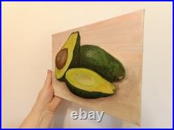 Avocat 20 x 25 cm Unique Signé Tableau peint à la main sur toile Peinture
