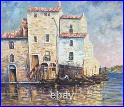 BARUQUE CONSTANT. Martigues. Peinture huile sur toile signée. A Restaurer