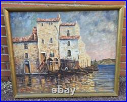 BARUQUE CONSTANT. Martigues. Peinture huile sur toile signée. A Restaurer