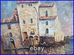 BARUQUE CONSTANT. Martigues. Peinture huile sur toile signée. A Restaurer