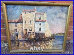 BARUQUE CONSTANT. Martigues. Peinture huile sur toile signée. A Restaurer