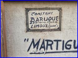 BARUQUE CONSTANT. Martigues. Peinture huile sur toile signée. A Restaurer