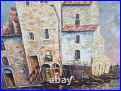 BARUQUE CONSTANT. Martigues. Peinture huile sur toile signée. A Restaurer