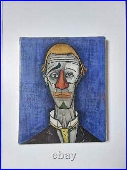 BERNARD BUFFET 1955 TABLEAU sur TOILE TÊTE De CLOWN NUMÉROTÉ