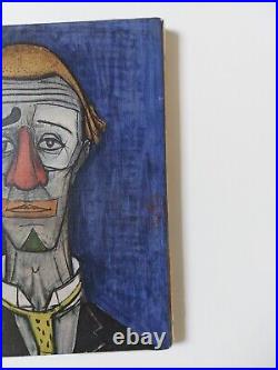 BERNARD BUFFET 1955 TABLEAU sur TOILE TÊTE De CLOWN NUMÉROTÉ