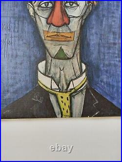 BERNARD BUFFET 1955 TABLEAU sur TOILE TÊTE De CLOWN NUMÉROTÉ