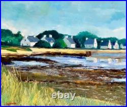 BRETAGNE sud Presqu'île de Rhuys. Marine tableau signé Peinture à l' huile