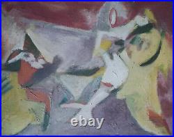Baltazar, Huile sur toile, abstraction, signée au dos