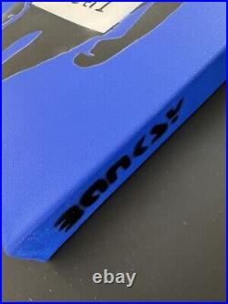 Banksy Signée Et Tampon Dismaland- Pochoir Sur toile + Certificat Et Billet