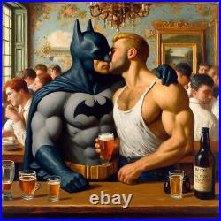 Bat At The Bar 27x27 Encadre