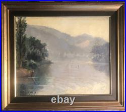 Beaulieu sur dordogne huile sur toile de Gaston-Moreau né en 1885