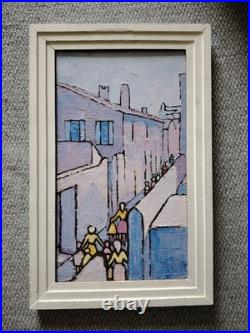 Belle Huile Sur Toile Au Couteau Scène De Vie Au Village Année 60