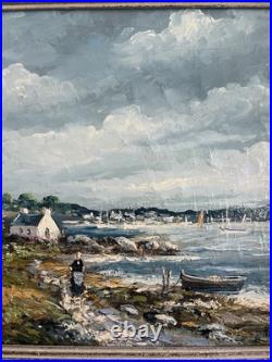 Belle Marine Huile sur Toile Signée R. Mogisse (1933) Dans le golfe du Morbihan