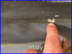 Belle Peinture 1950 Barque Pêche Huile Sur Toile Impressionnisme Fauve Ancien