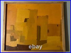 Belle Peinture Chisa Huile toile Cubiste 1971 cubisme Maison Kasbah Architecture