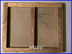 Belle Peinture Chisa Huile toile Cubiste 1971 cubisme Maison Kasbah Architecture