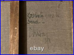 Belle Peinture Chisa Huile toile Cubiste 1971 cubisme Maison Kasbah Architecture