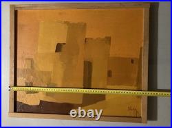 Belle Peinture Chisa Huile toile Cubiste 1971 cubisme Maison Kasbah Architecture