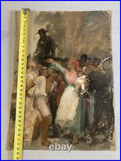 Belle Peinture Expressionisme Huile Toile 1900 Expressioniste Révolte Esclaves