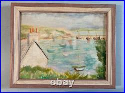Belle Peinture Gouache marouflée Toile 1920 Élysée Cavaillon Groupe Schnegg Art