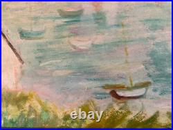 Belle Peinture Gouache marouflée Toile 1920 Élysée Cavaillon Groupe Schnegg Art