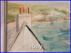 Belle Peinture Gouache marouflée Toile 1920 Élysée Cavaillon Groupe Schnegg Art