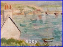 Belle Peinture Gouache marouflée Toile 1920 Élysée Cavaillon Groupe Schnegg Art