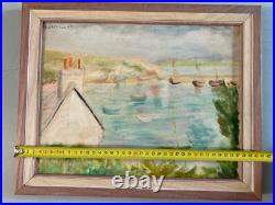 Belle Peinture Gouache marouflée Toile 1920 Élysée Cavaillon Groupe Schnegg Art