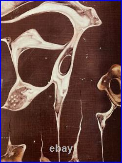 Belle Peinture Huile Sur Toile Abstrait Signé Graff Hst Abstraction Art 1960