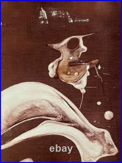 Belle Peinture Huile Sur Toile Abstrait Signé Graff Hst Abstraction Art 1960