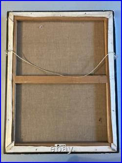 Belle Peinture Huile Sur Toile Abstrait Signé Graff Hst Abstraction Art 1960