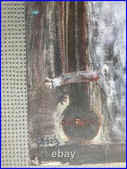 Belle Peinture Huile Sur Toile Marouflée Carton Peintre Chinois Chine Hul Hai