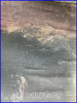 Belle Peinture Huile Sur Toile Marouflée Carton Peintre Chinois Chine Hul Hai