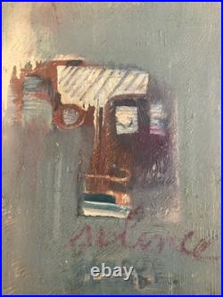 Belle Peinture Huile Toile Circa 1980 portrait expressionnisme expressionniste