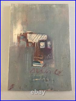 Belle Peinture Huile Toile Circa 1980 portrait expressionnisme expressionniste