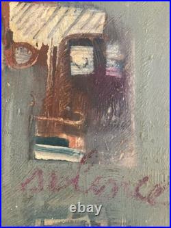 Belle Peinture Huile Toile Circa 1980 portrait expressionnisme expressionniste