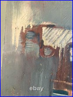 Belle Peinture Huile Toile Circa 1980 portrait expressionnisme expressionniste