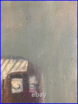 Belle Peinture Huile Toile Circa 1980 portrait expressionnisme expressionniste