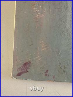 Belle Peinture Huile Toile Circa 1980 portrait expressionnisme expressionniste