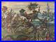 Belle Peinture Huile Toile Paysage Abstrait Surréaliste Cocket 1960 Art Ancien
