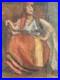 Belle Peinture Huile Toile femme portrait Italienne Italie 1900 Expressionniste