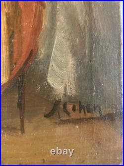 Belle Peinture Huile Toile femme portrait Italienne Italie 1900 Expressionniste