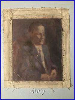 Belle Peinture Huile Toile portrait homme Costume Expressionnisme 1900 Art XIXe