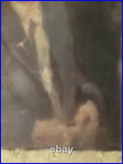 Belle Peinture Huile Toile portrait homme Costume Expressionnisme 1900 Art XIXe