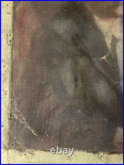 Belle Peinture Huile Toile portrait homme Costume Expressionnisme 1900 Art XIXe