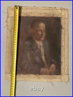 Belle Peinture Huile Toile portrait homme Costume Expressionnisme 1900 Art XIXe