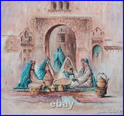 Belle Peinture Sur Toile Orientaliste Thé En Réunion Architecture
