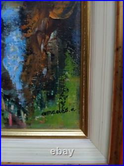 Belle huile du XXe siècle par Alain Amadeo né en 1947 le cavalier